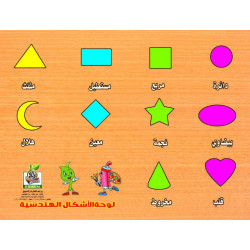هيا نتعلم الكلمات - بزل الاشكال الهندسية بالعربي - خشبي