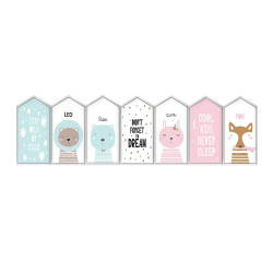 ديكور حامي جدار أولاد و بنات 7 قطع, مقاس 280*80*3 سم