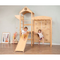 برج التمارين و التسلق الخشبي مع 4 قطع تمارين مقاس :212*71.6*222 سم