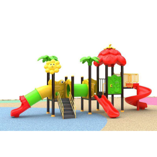 لعبة ساحات ثلاث زحاليق ونفق مقاس ::680*240*300 سم